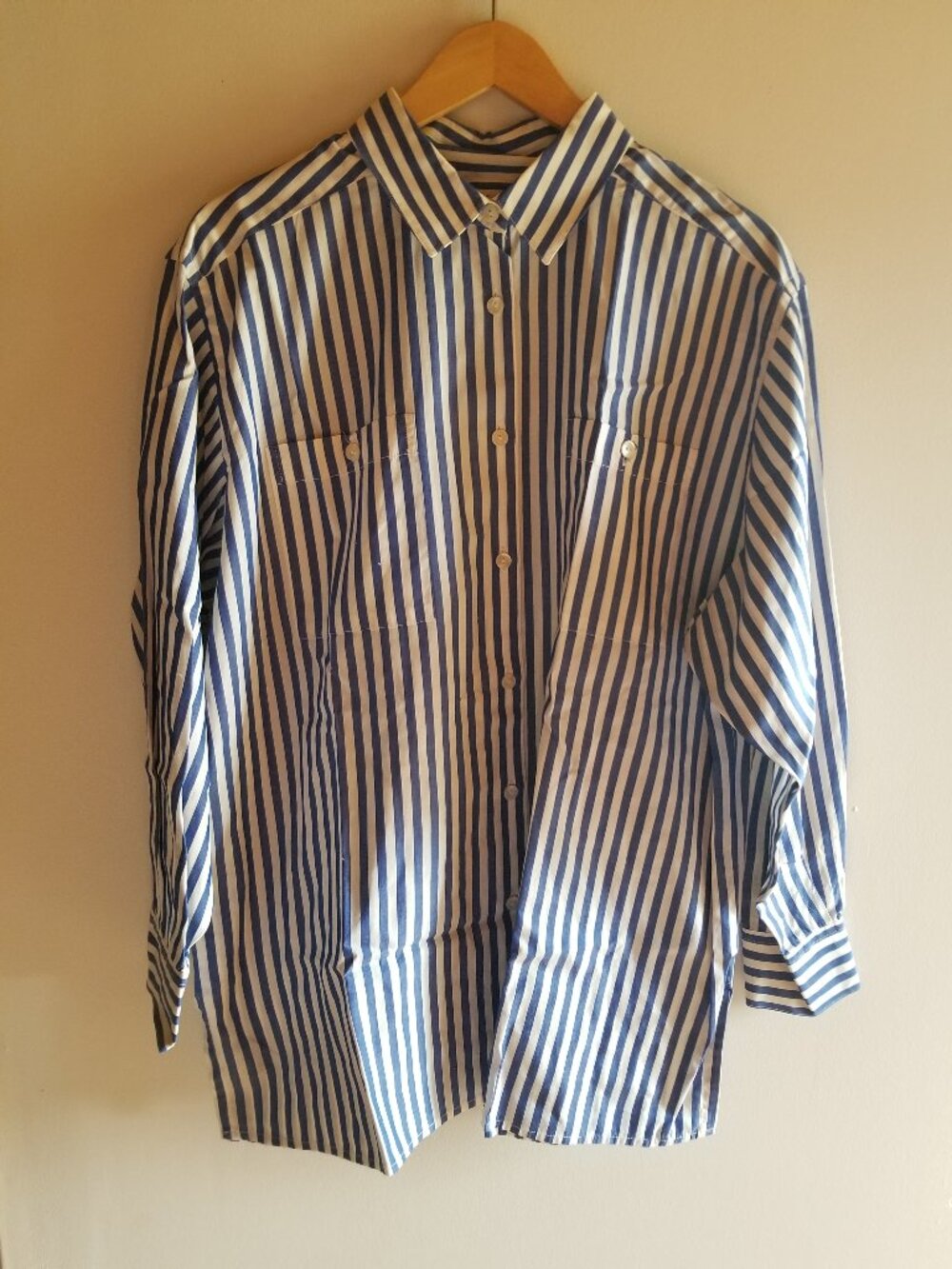 JAEGER Blue & White Striped Cotton dress shirt